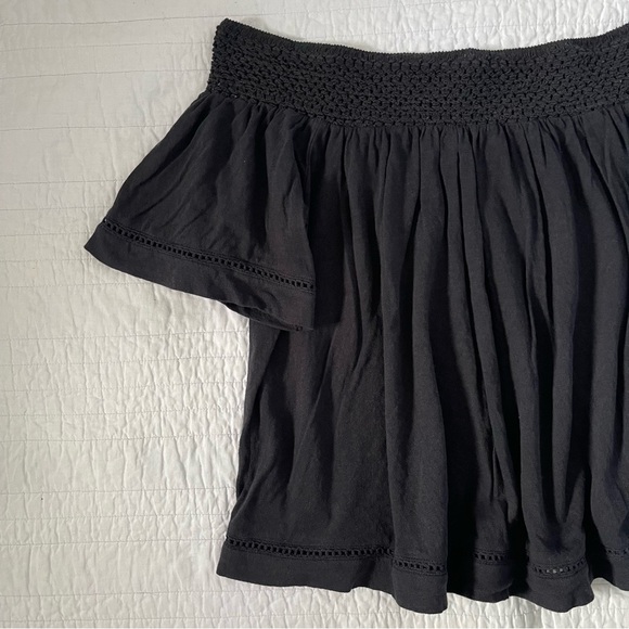 Roxy Black Off the Shoulder Boho Top Blouse Size Small - Picture 4 of 7
